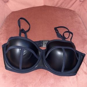 Triangl Neoprene Leather Look 2 piece Set S++ Top / Small bottom EUC